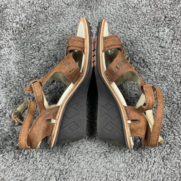 Merrell Sirah Women’s Brown Marbled Leather Rustic Cloak Sandals 2.5''Heel Sz 9 - Picture 5 of 8